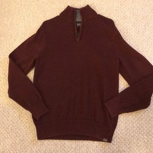 Eddie Bauer Men’s Maroon Quarter Zip Side M